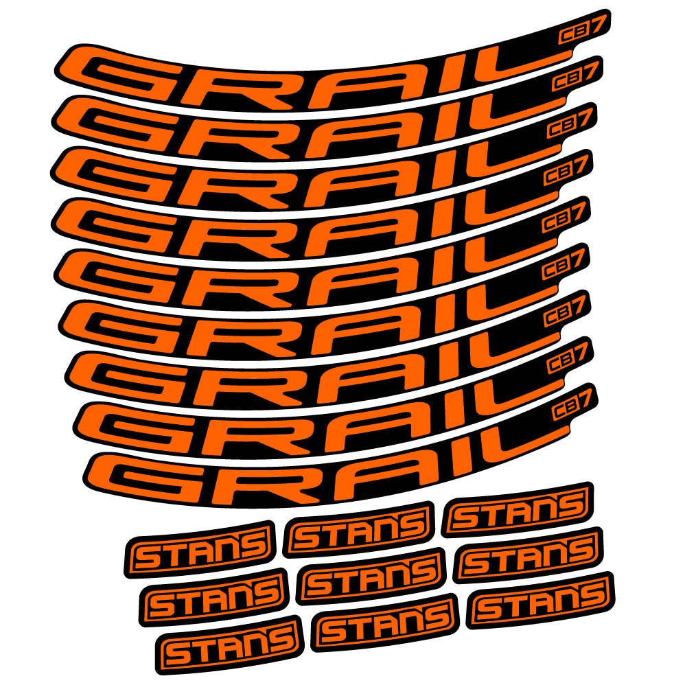 Stickers Stans Grail CB7 Ver2 compatibles - Autocollants roue vélo VTT