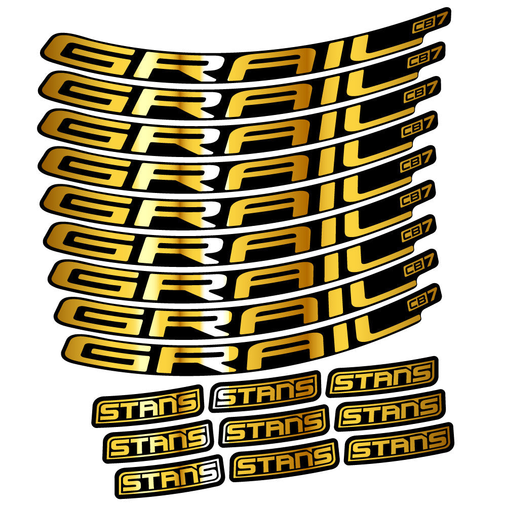 Stickers Stans Grail CB7 Ver2 compatibles - Autocollants roue vélo VTT