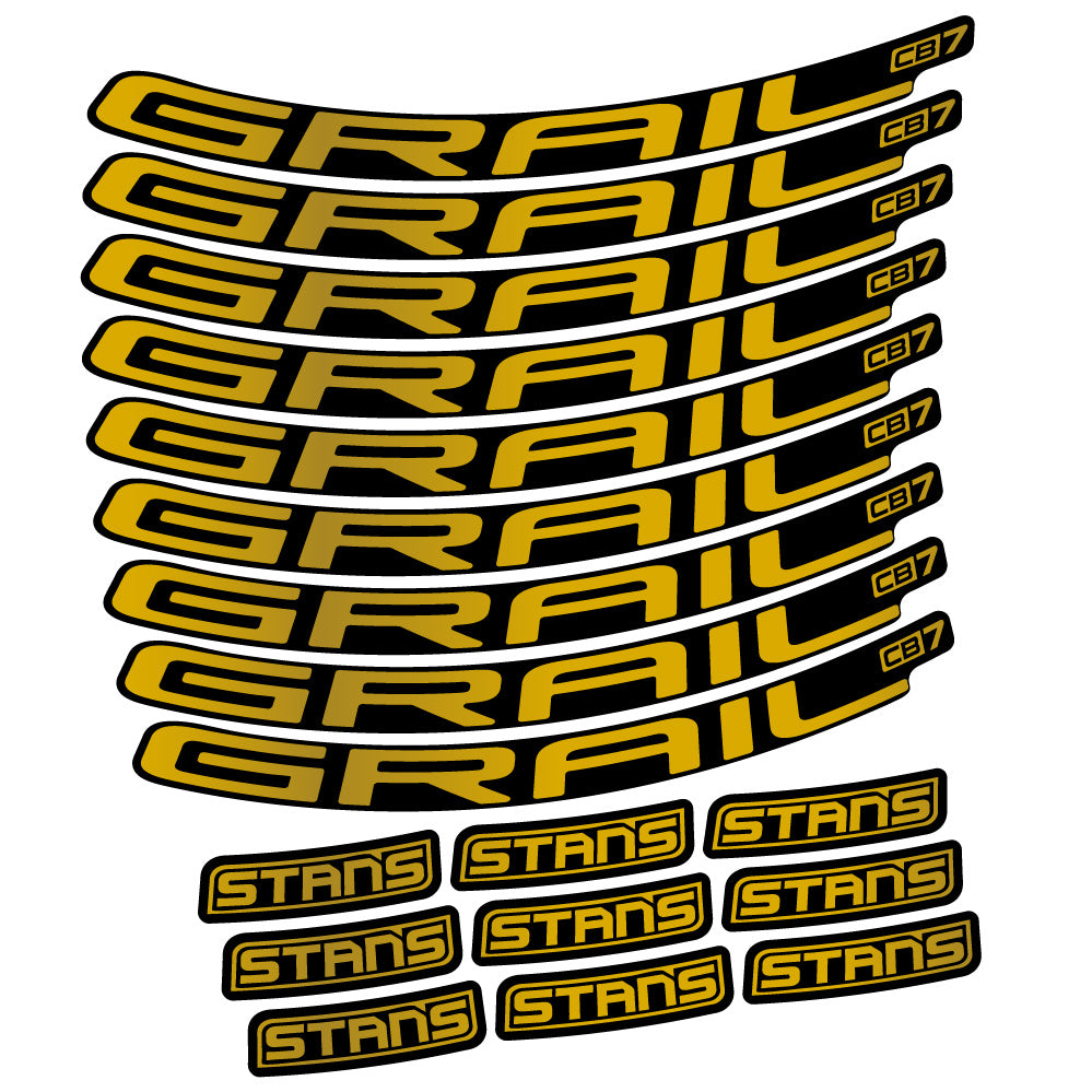 Stickers Stans Grail CB7 Ver2 compatibles - Autocollants roue vélo VTT