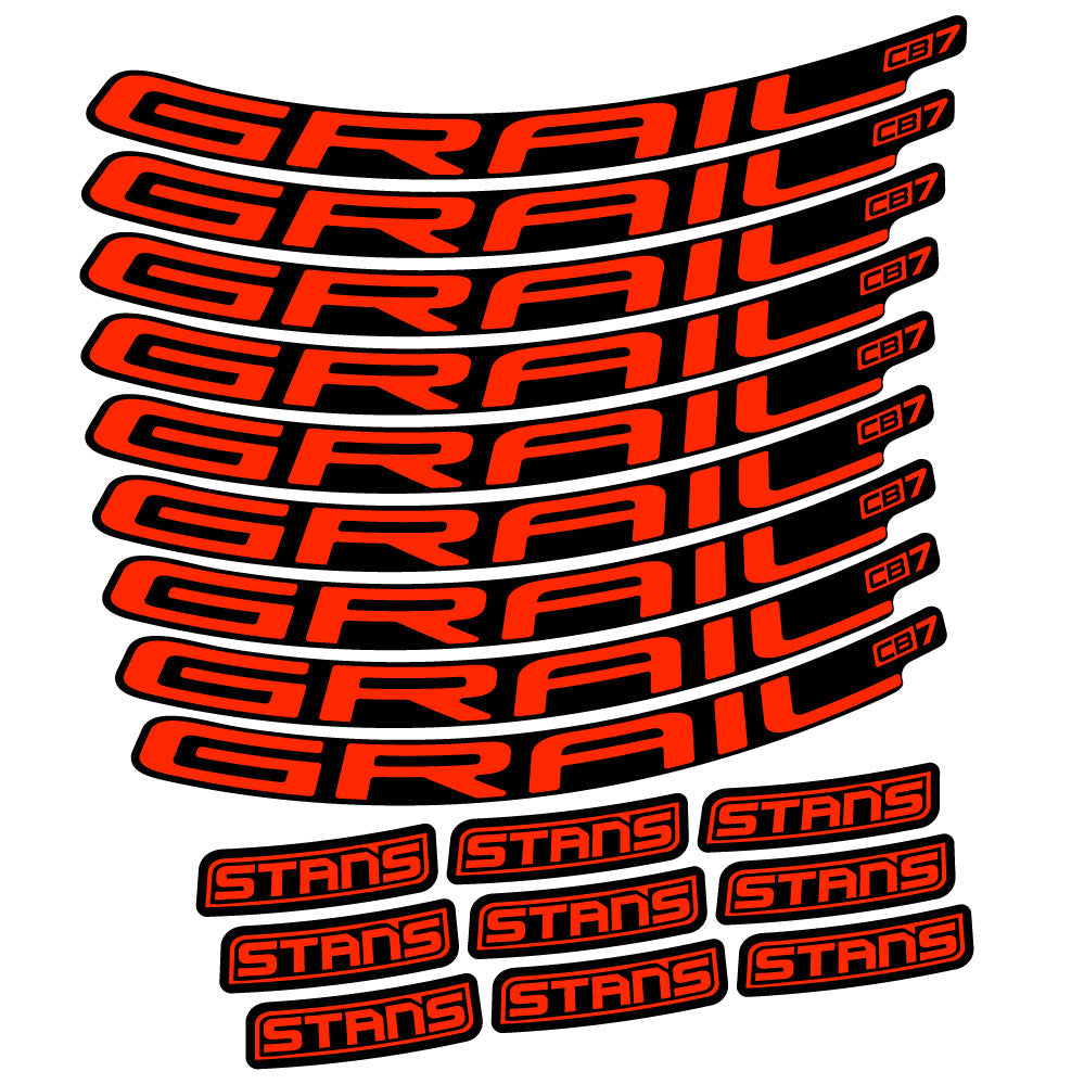 Stickers Stans Grail CB7 Ver2 compatibles - Autocollants roue vélo VTT
