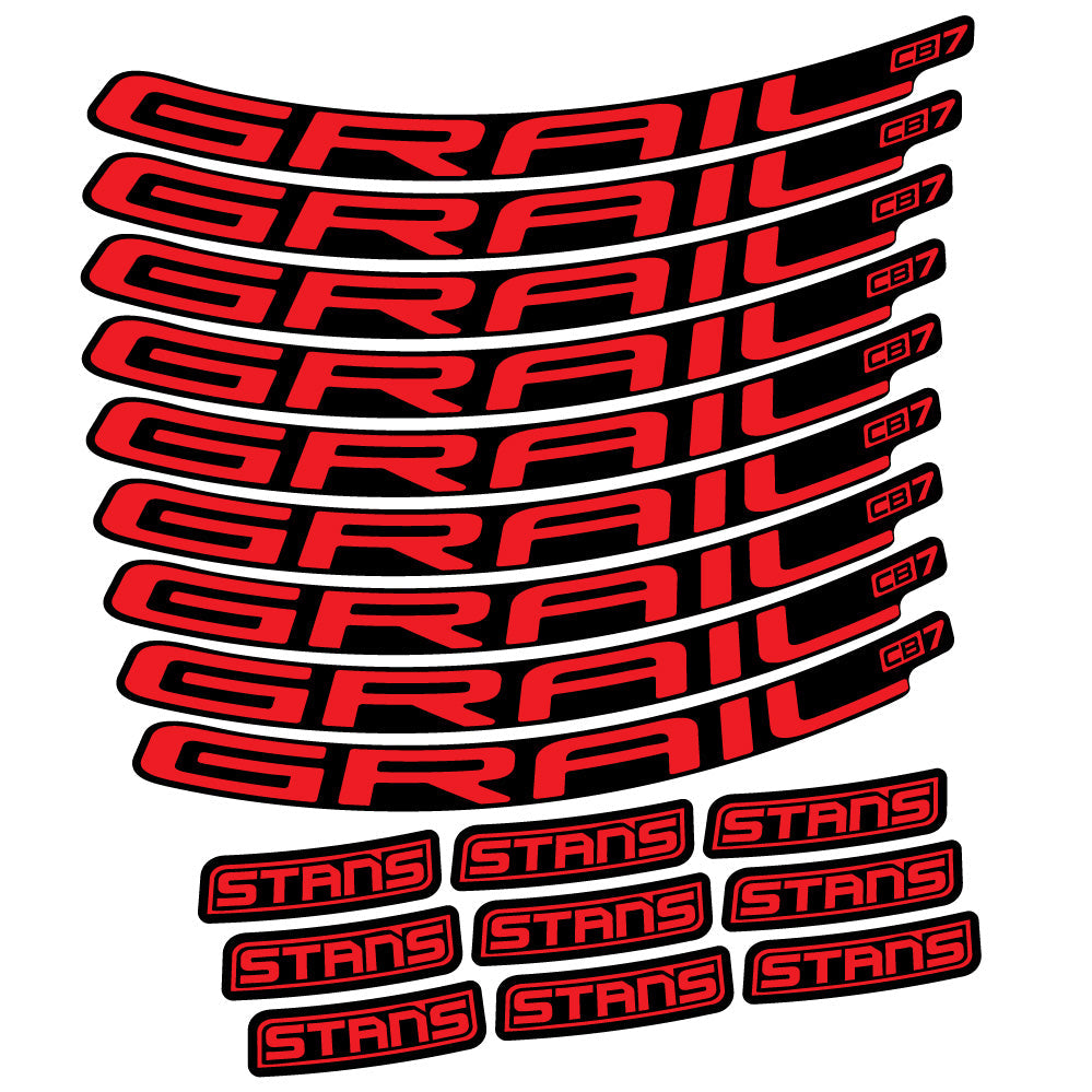 Stickers Stans Grail CB7 Ver2 compatibles - Autocollants roue vélo VTT