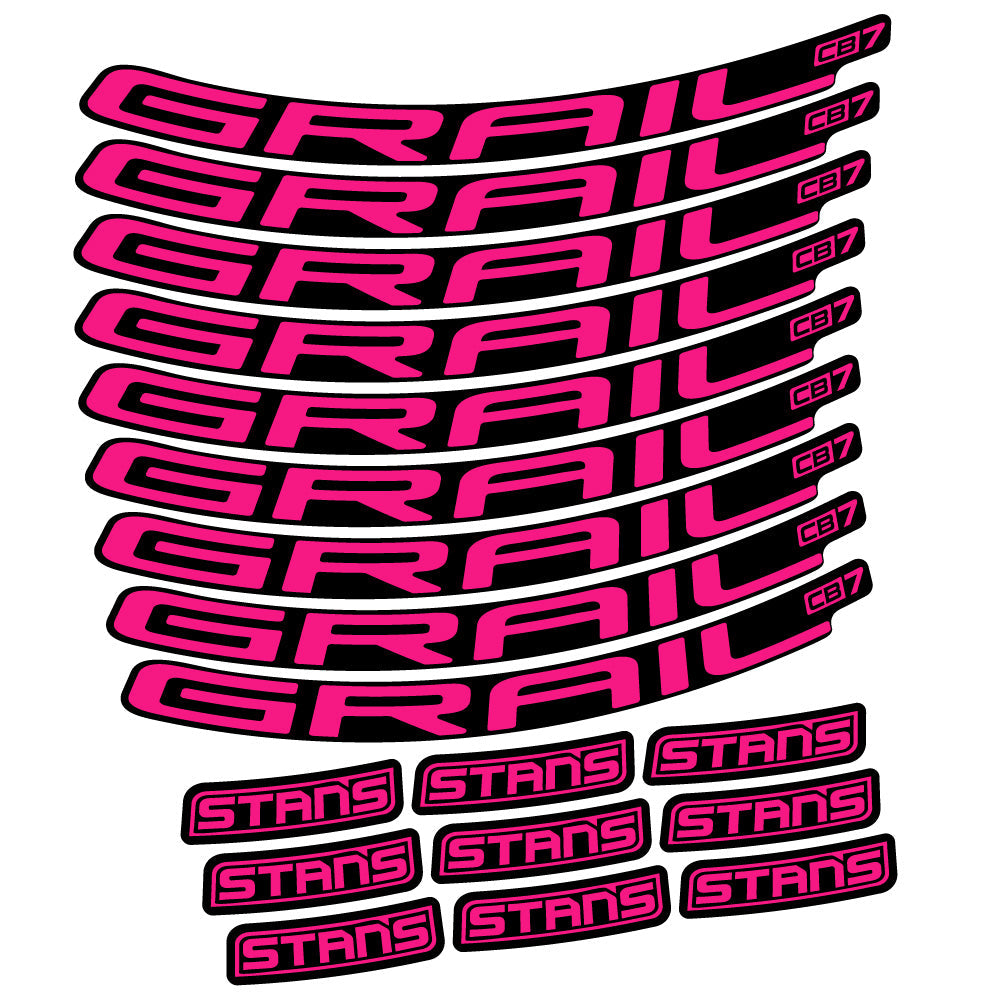 Stickers Stans Grail CB7 Ver2 compatibles - Autocollants roue vélo VTT