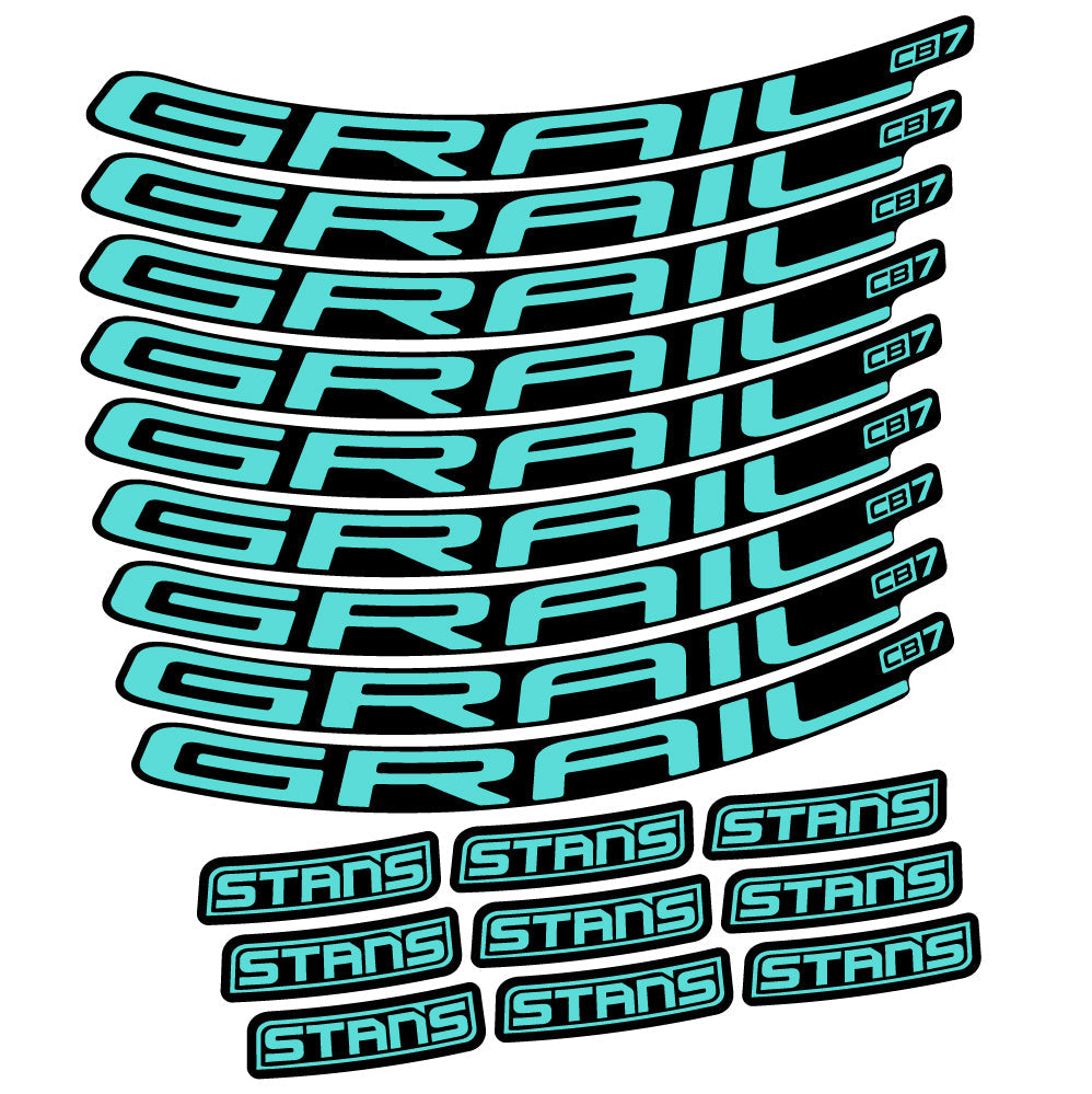 Stickers Stans Grail CB7 Ver2 compatibles - Autocollants roue vélo VTT