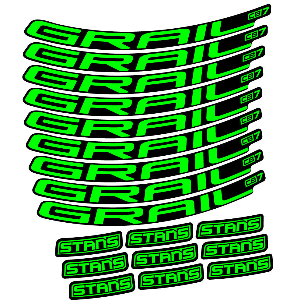Stickers Stans Grail CB7 Ver2 compatibles - Autocollants roue vélo VTT