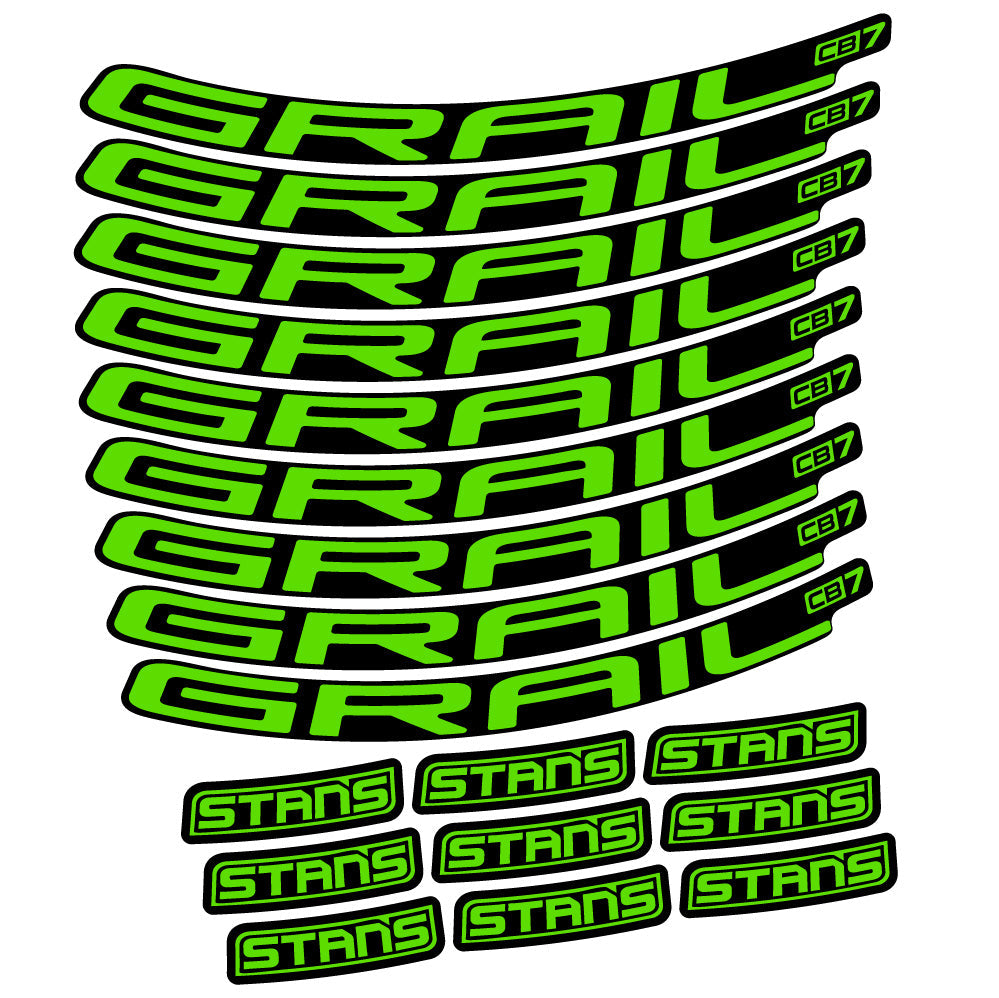 Stickers Stans Grail CB7 Ver2 compatibles - Autocollants roue vélo VTT