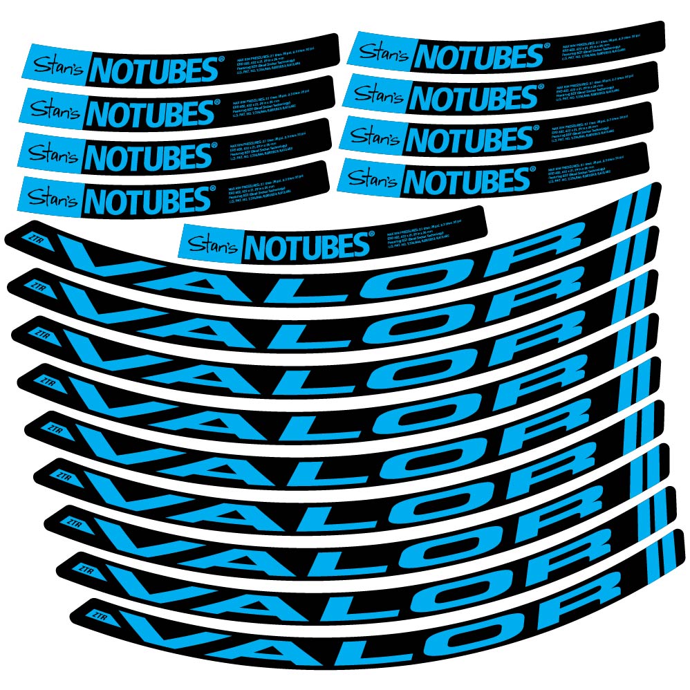 Stickers Stans Notubes ZTR Valor compatibles Autocollants roues VTT 29"