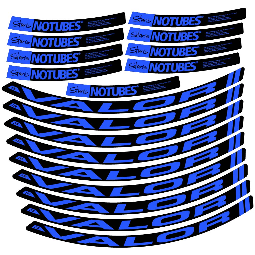 Stickers Stans Notubes ZTR Valor compatibles Autocollants roues VTT 29"