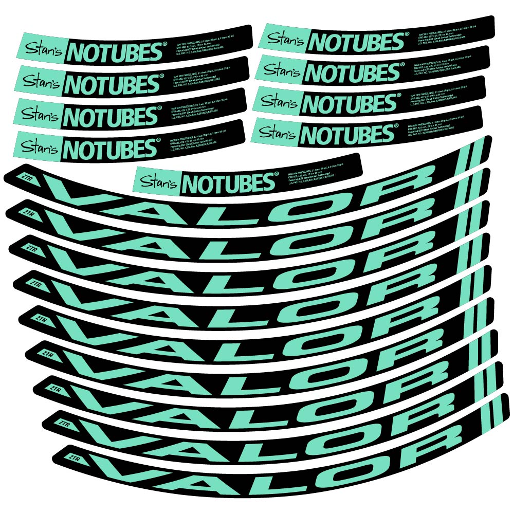 Stickers Stans Notubes ZTR Valor compatibles Autocollants roues VTT 29"