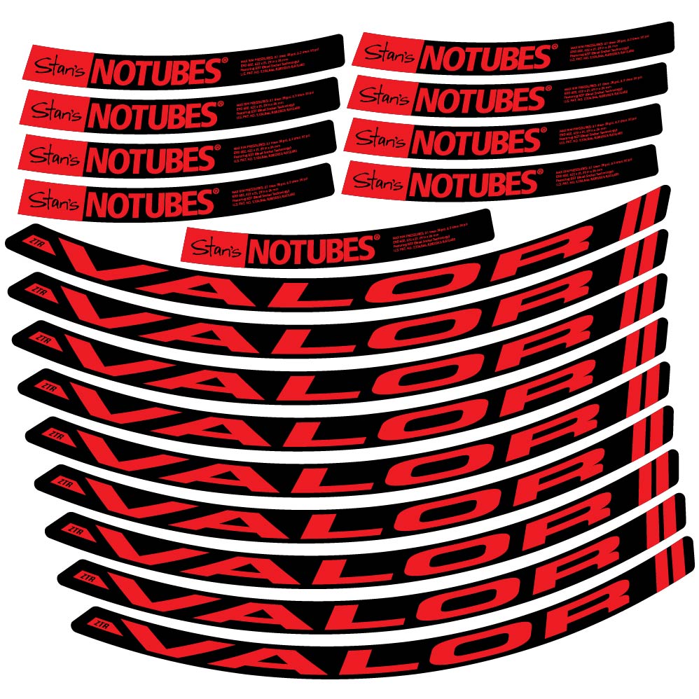 Stickers Stans Notubes ZTR Valor compatibles Autocollants roues VTT 29"
