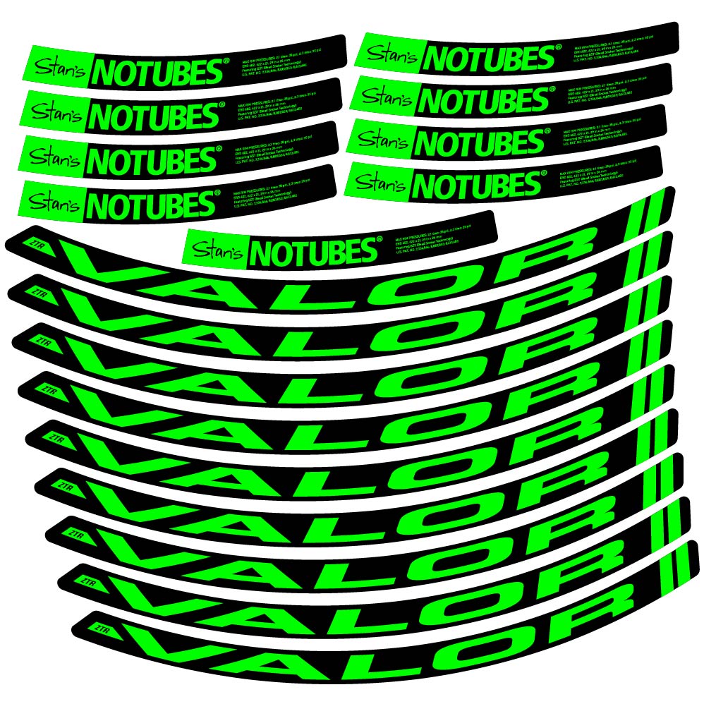 Stickers Stans Notubes ZTR Valor compatibles Autocollants roues VTT 29"