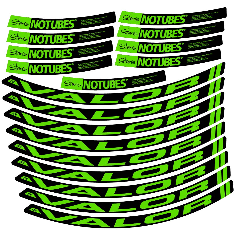 Stickers Stans Notubes ZTR Valor compatibles Autocollants roues VTT 29"