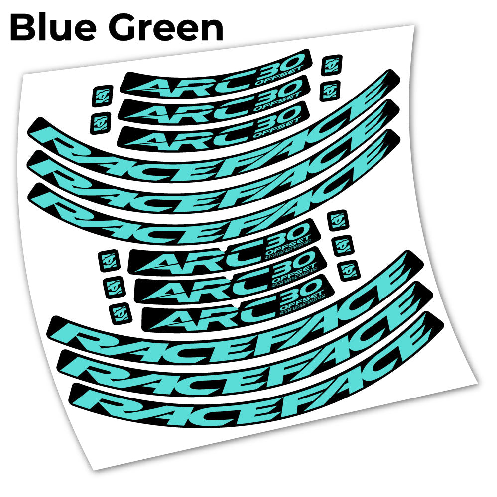 Stickers Raceface ARC30 Offset 2021 compatibles Autocollants roues