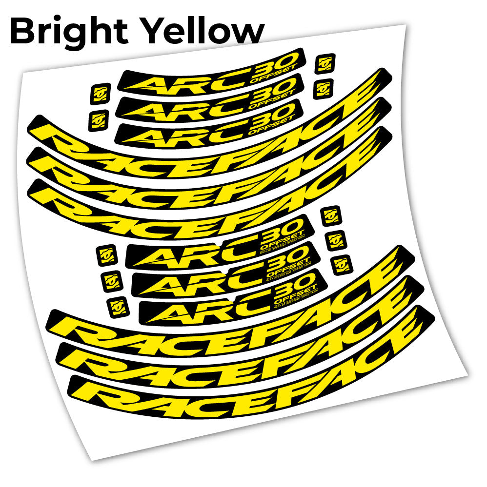 Stickers Raceface ARC30 Offset 2021 compatibles Autocollants roues
