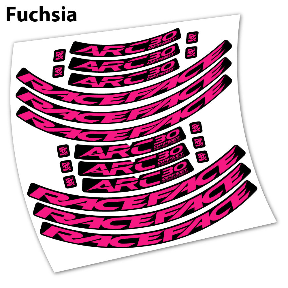Stickers Raceface ARC30 Offset 2021 compatibles Autocollants roues