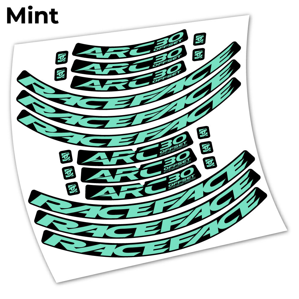 Stickers Raceface ARC30 Offset 2021 compatibles Autocollants roues