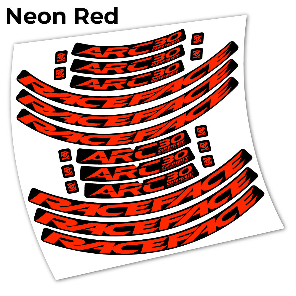 Stickers Raceface ARC30 Offset 2021 compatibles Autocollants roues
