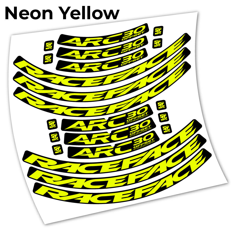 Stickers Raceface ARC30 Offset 2021 compatibles Autocollants roues