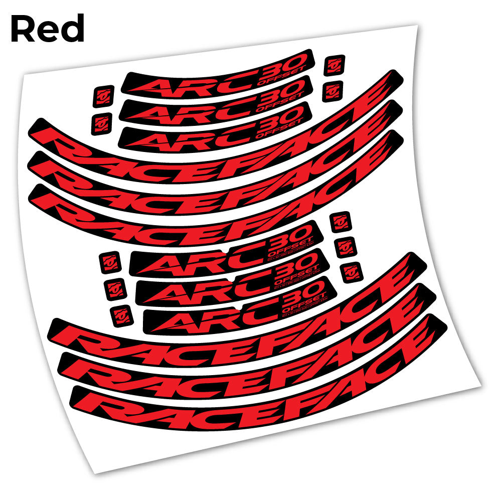 Stickers Raceface ARC30 Offset 2021 compatibles Autocollants roues