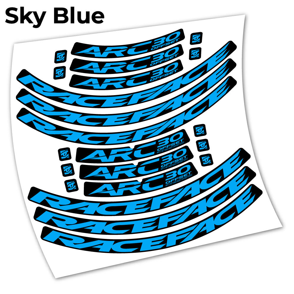 Stickers Raceface ARC30 Offset 2021 compatibles Autocollants roues