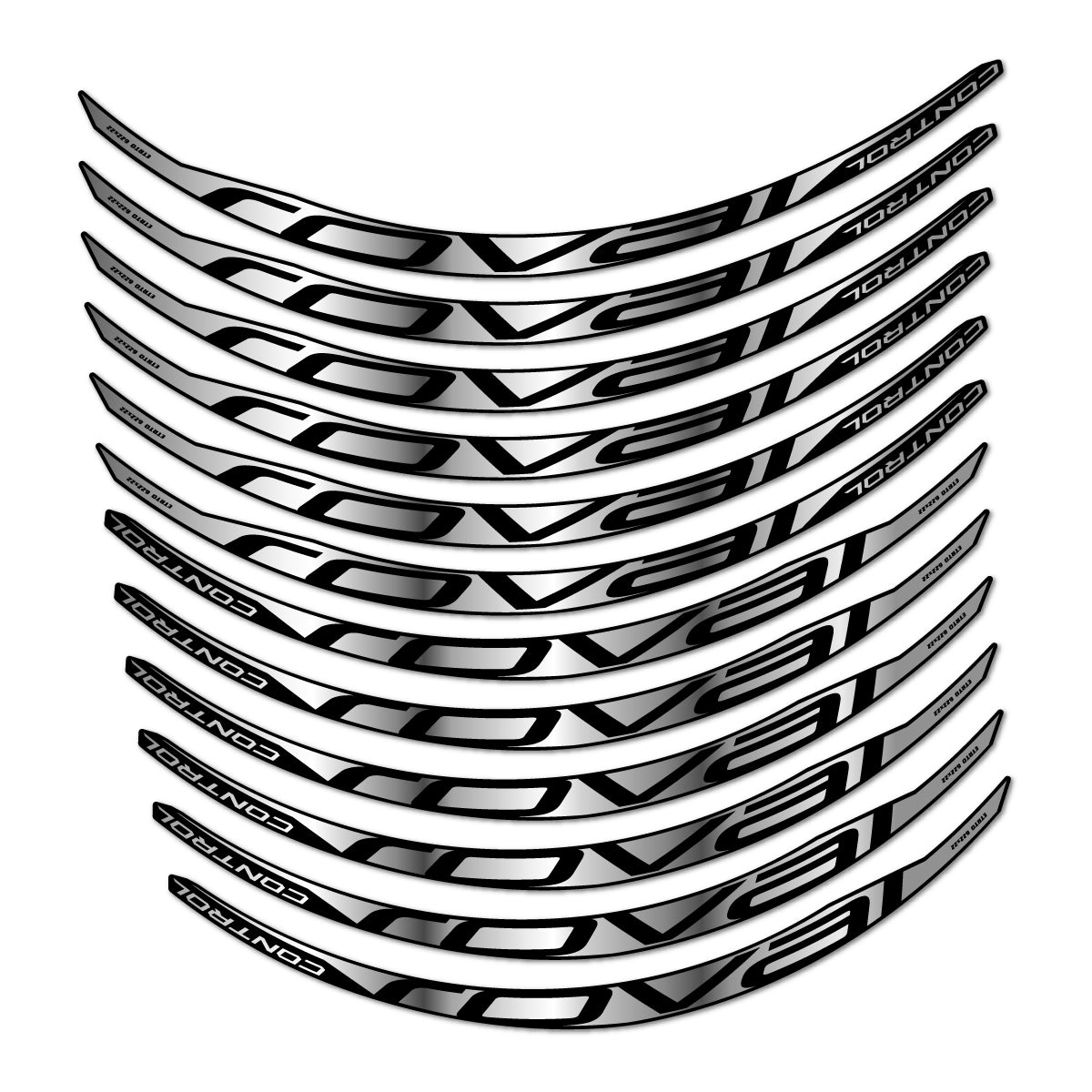 Stickers compatibles Roval Control Carbon 2017-2018 pour jantes VTT 29" – autocollants vinyle - Argent Chromé
