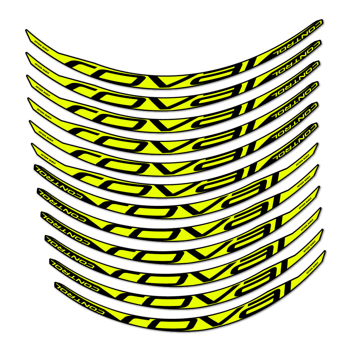 Stickers compatibles Roval Control Carbon 2017-2018 pour jantes VTT 29" – autocollants vinyle - Jaune Fluo