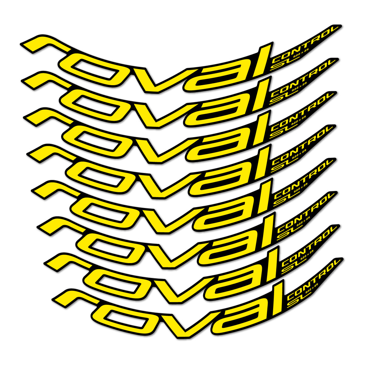 Stickers compatibles Roval Control SL 2018 pour jantes VTT 29" – autocollants vinyle - Jaune Vif