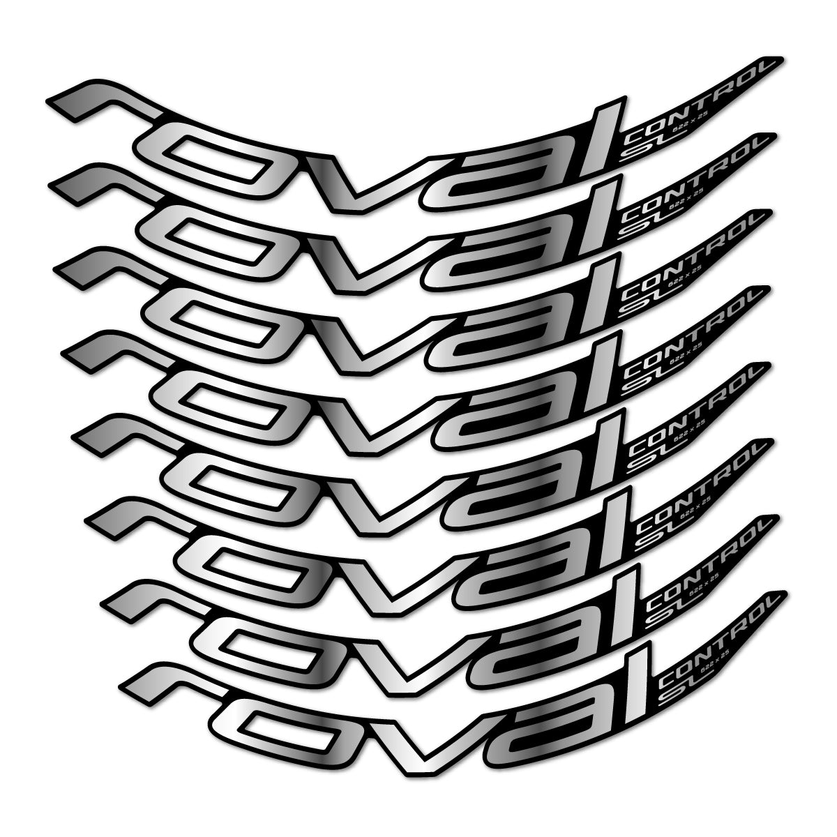 Stickers compatibles Roval Control SL v2 2018 pour jantes VTT 29" – autocollants vinyle - Argent Chromé