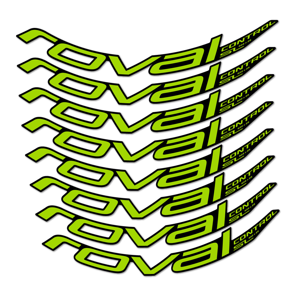 Stickers compatibles Roval Control SL v2 2018 pour jantes VTT 29" – autocollants vinyle - Vert Citron