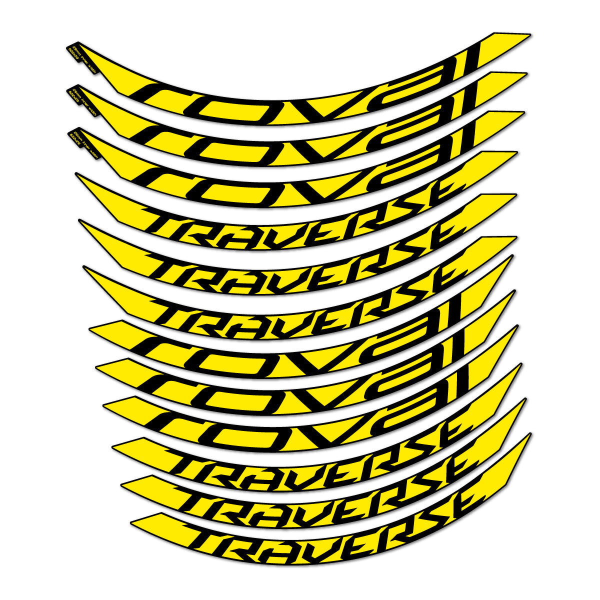 Stickers compatibles Roval Traverse Alloy 2015-2017 pour jantes VTT 29" – autocollants vinyle - Jaune Vif
