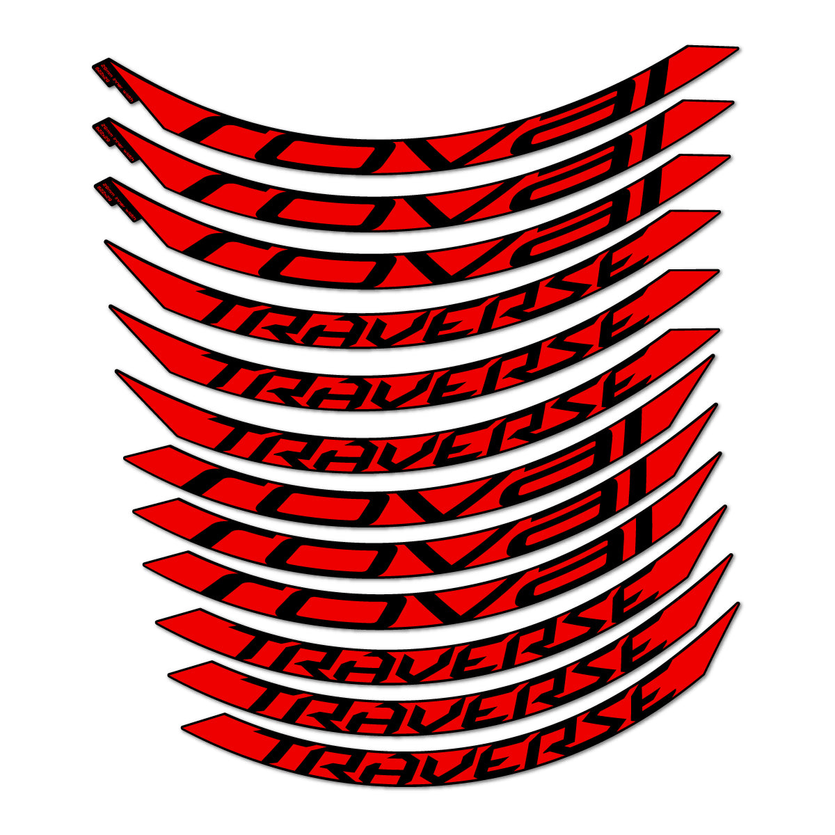 Stickers compatibles Roval Traverse Alloy 2015-2017 pour jantes VTT 29" – autocollants vinyle - Rouge