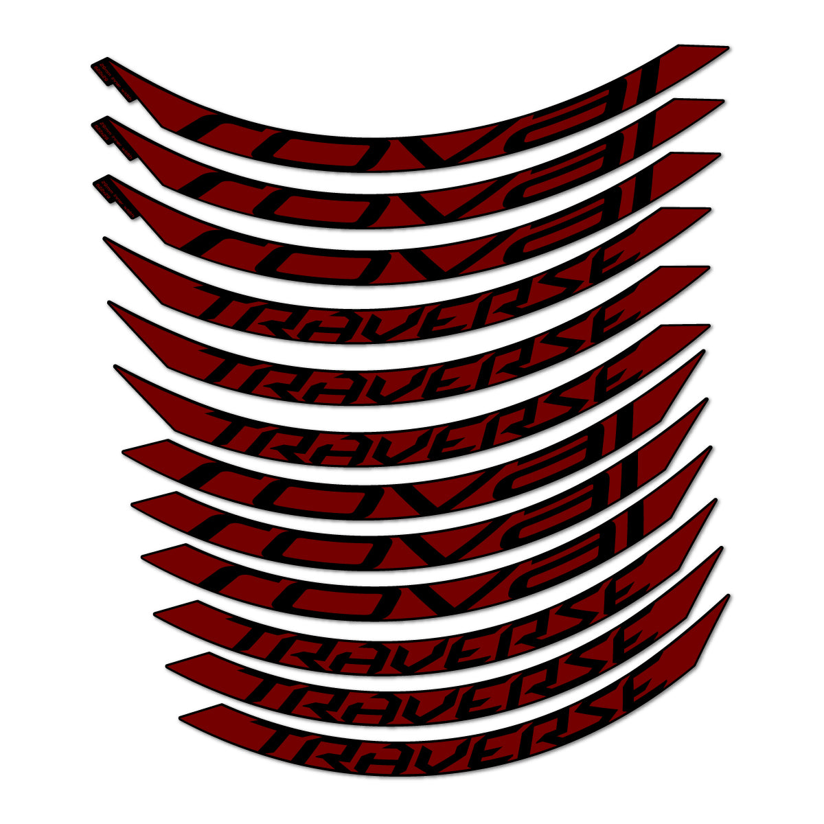 Stickers compatibles Roval Traverse Alloy 2015-2017 pour jantes VTT 29" – autocollants vinyle - Rouge Bordeaux