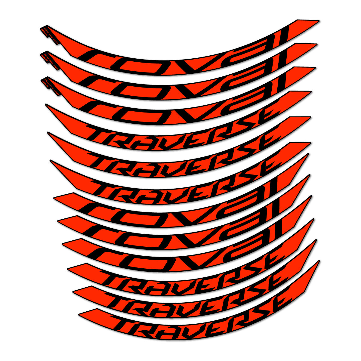 Stickers compatibles Roval Traverse Alloy 2015-2017 pour jantes VTT 29" – autocollants vinyle - Rouge Fluo