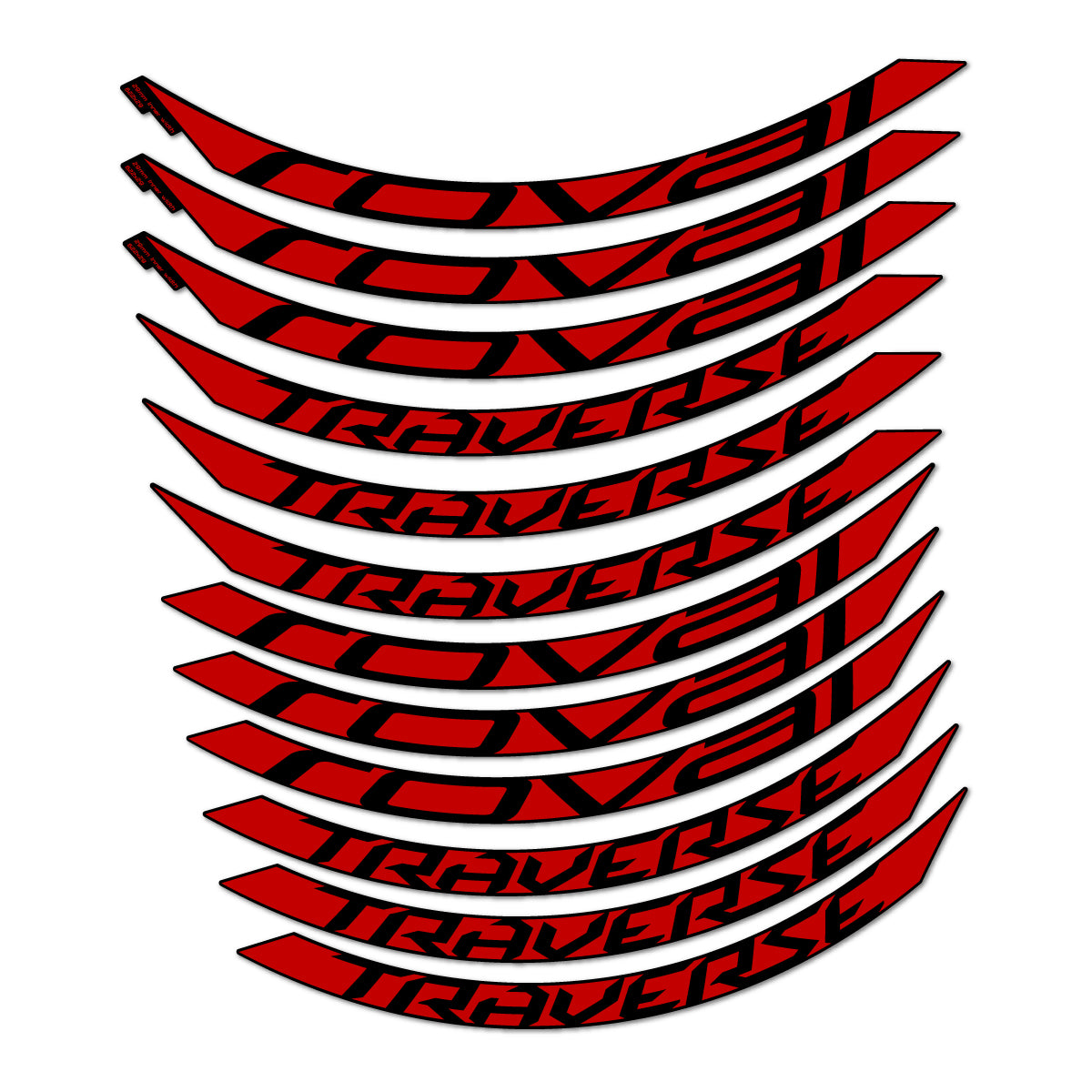Stickers compatibles Roval Traverse Alloy 2015-2017 pour jantes VTT 29" – autocollants vinyle - Rouge Moyen