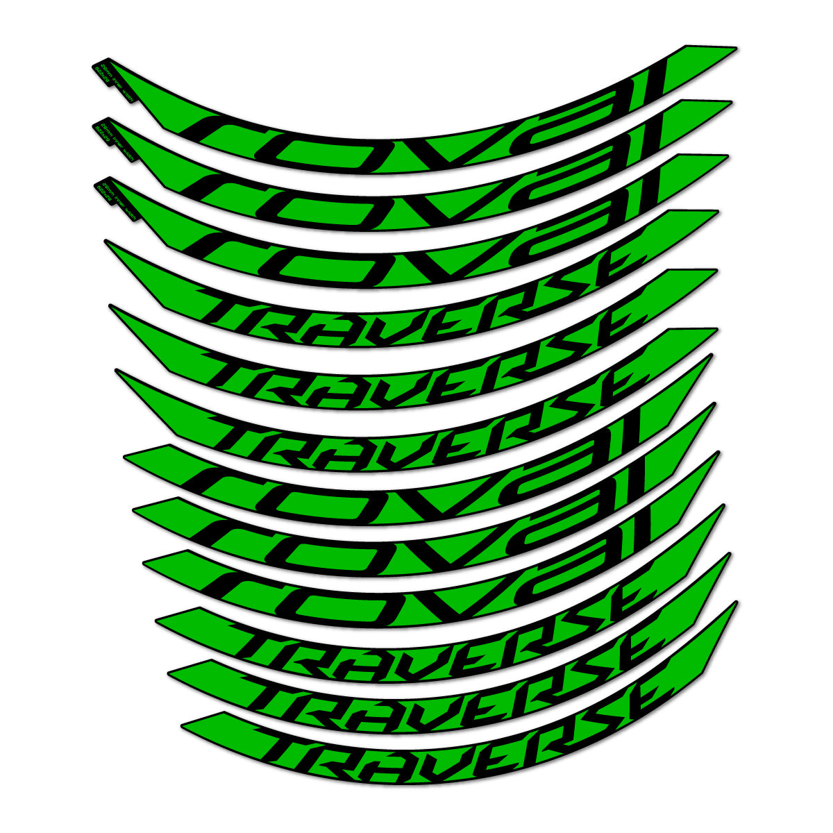 Stickers compatibles Roval Traverse Alloy 2015-2017 pour jantes VTT 29" – autocollants vinyle - Vert Herbe