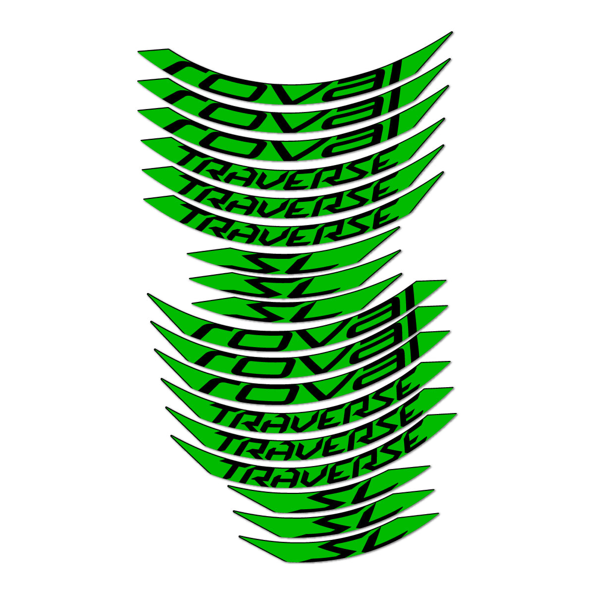 Stickers compatibles Roval Traverse SL 2015-2017 pour jantes VTT 29" – autocollants vinyle - Vert Herbe