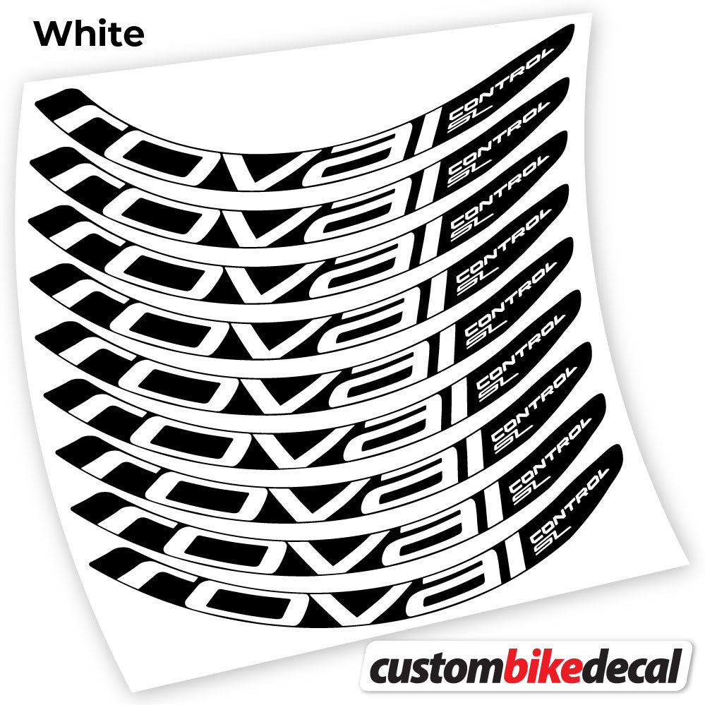 White decal for Roval Control SL MTB wheel – bike sticker vinyl
