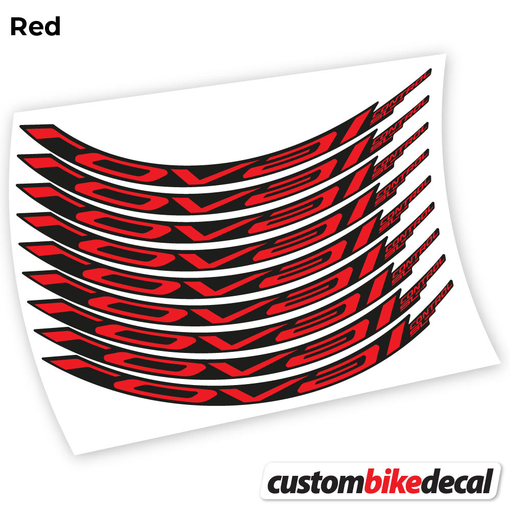 Red decal for Roval Control SL 2021 MTB wheel – bike sticker vinyl