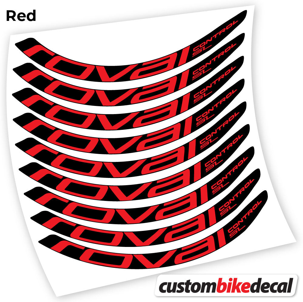 Red decal for Roval Control SL MTB wheel – bike sticker vinyl