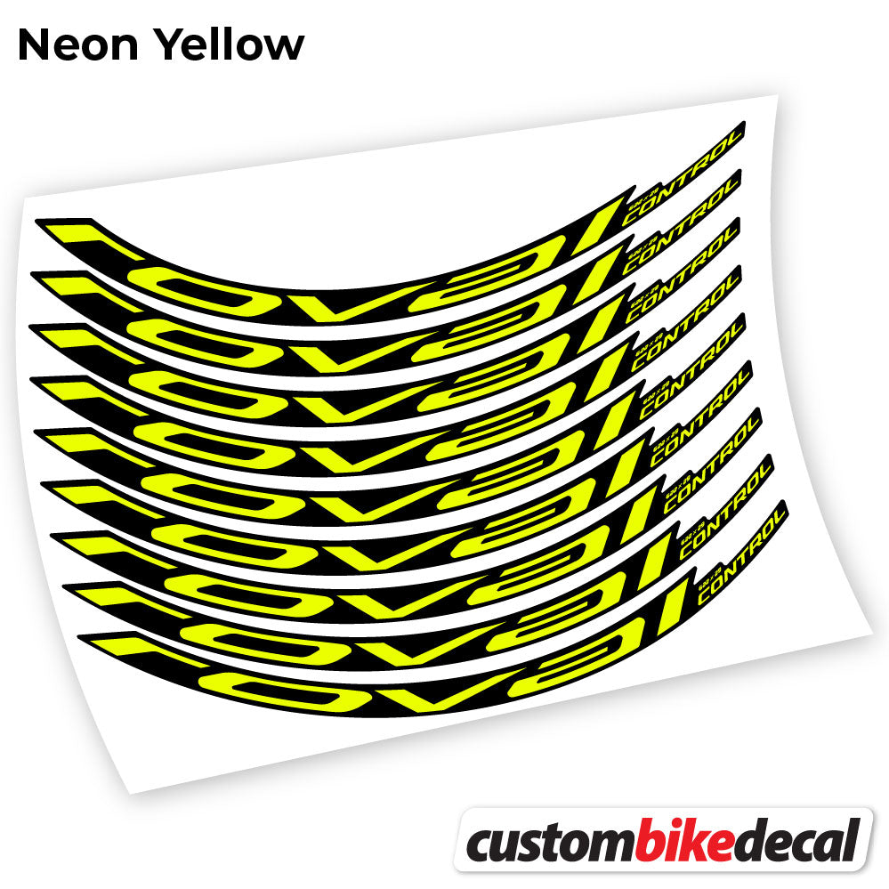 Neon Yellow decal for Roval Control Carbon 2021 MTB wheel – bike sticker vinyl