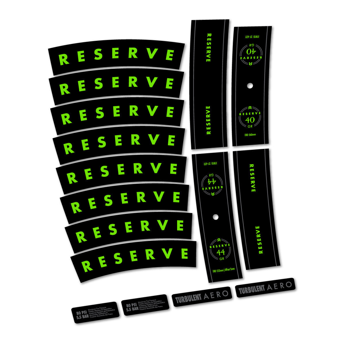 Apple Green decal for Reserve 40/44 GR 2024-2026 MTB wheel 29" – bike sticker vinyl