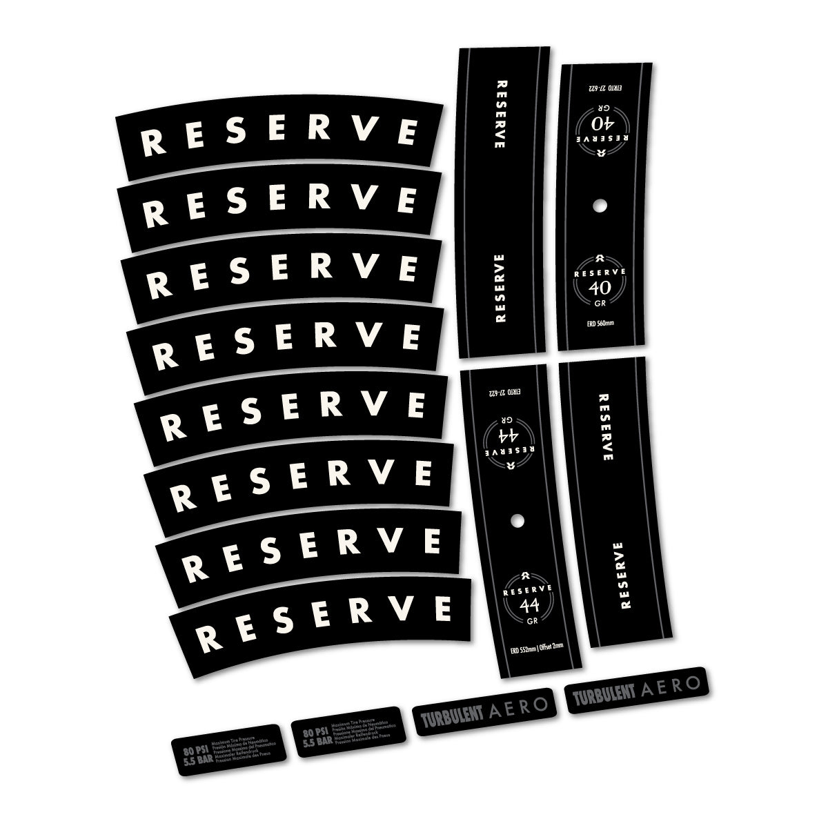 Stickers compatibles Reserve 40/44 GR 2024-2026 pour jantes VTT 29" – autocollants vinyle - Blanc Cassé
