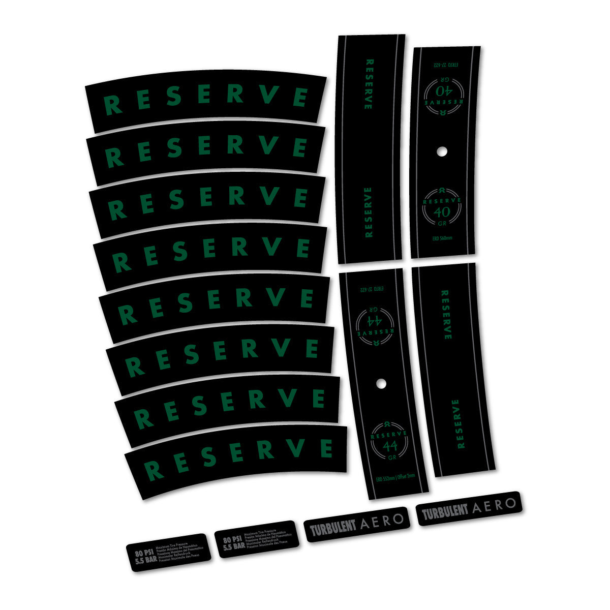 Dark Green decal for Reserve 40/44 GR 2024-2026 MTB wheel 29" – bike sticker vinyl