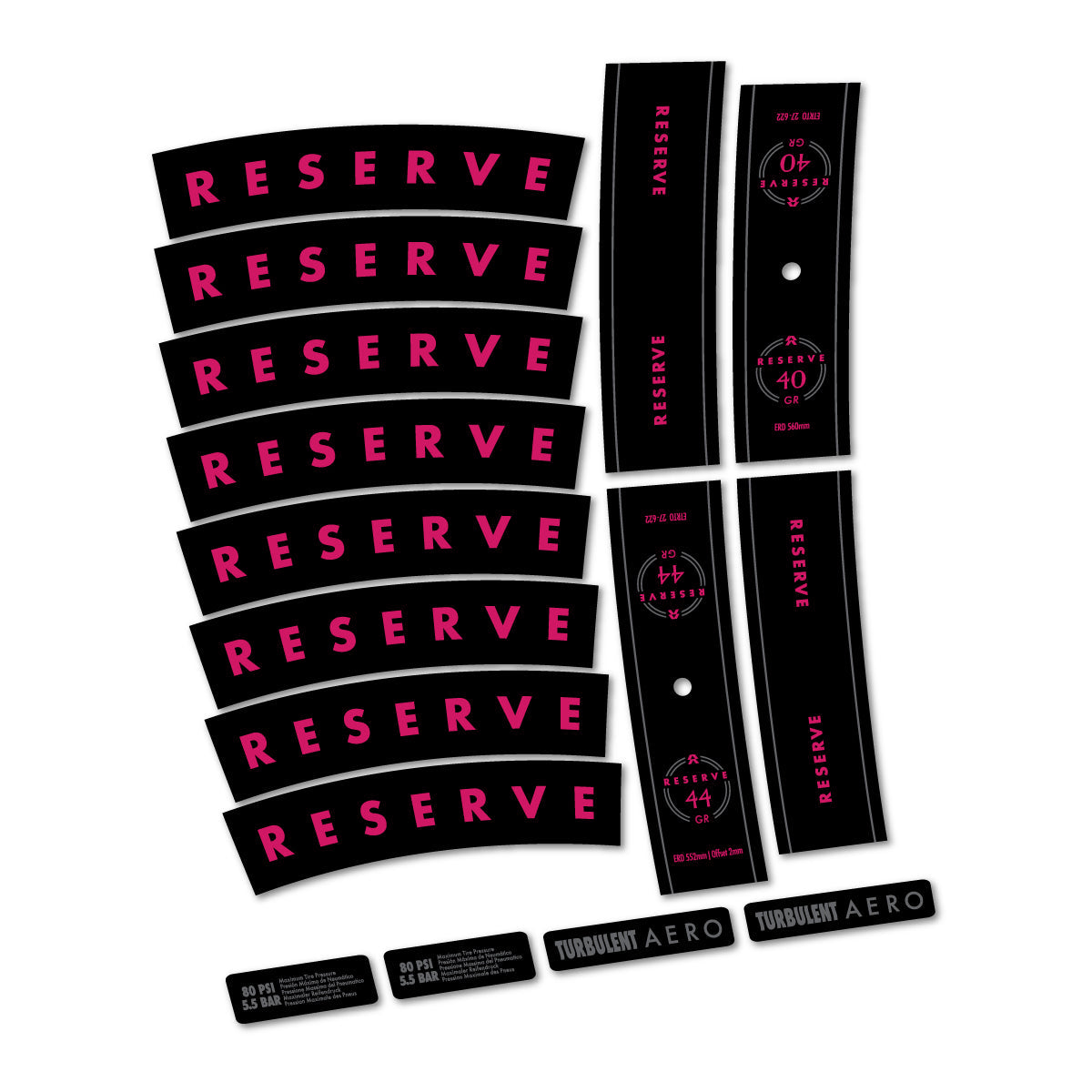 Dark Pink decal for Reserve 40/44 GR 2024-2026 MTB wheel 29" – bike sticker vinyl
