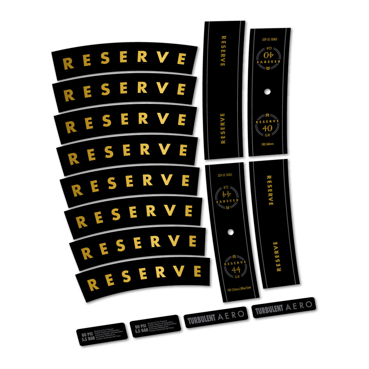 Gold decal for Reserve 40/44 GR 2024-2026 MTB wheel 29" – bike sticker vinyl
