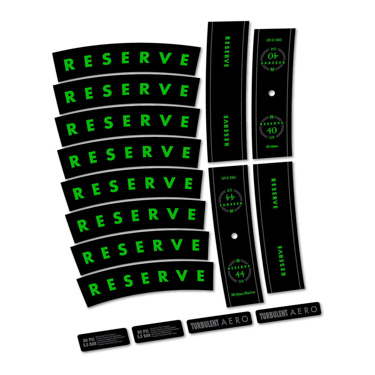 Grass Green decal for Reserve 40/44 GR 2024-2026 MTB wheel 29" – bike sticker vinyl
