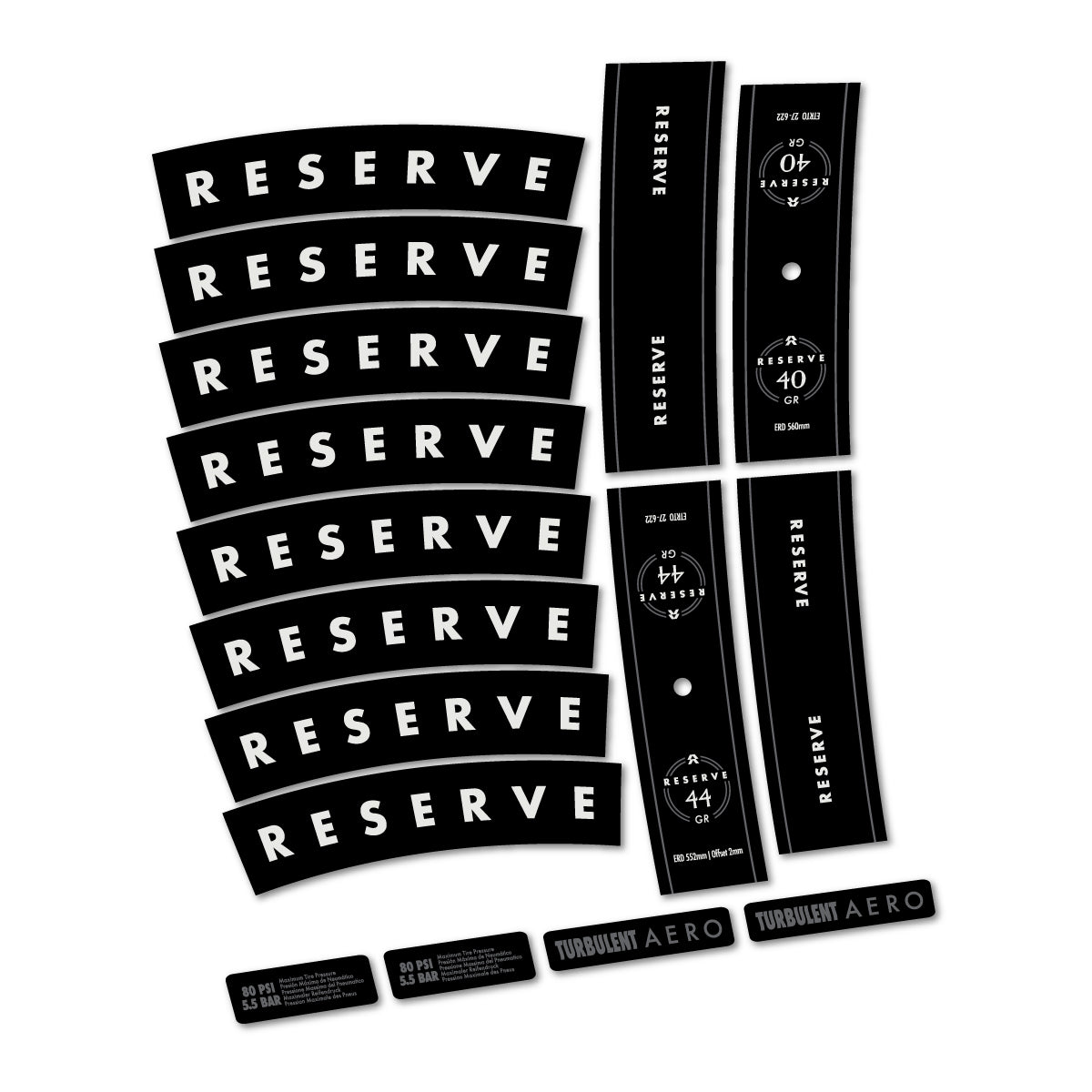 Stickers compatibles Reserve 40/44 GR 2024-2026 pour jantes VTT 29" – autocollants vinyle - Gris Perle