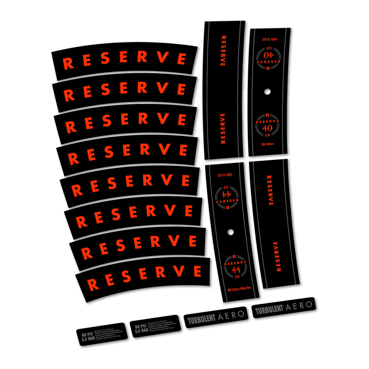 Luminous Orange decal for Reserve 40/44 GR 2024-2026 MTB wheel 29" – bike sticker vinyl