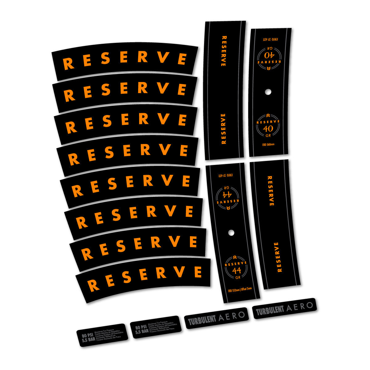Light Neon Orange decal for Reserve 40/44 GR 2024-2026 MTB wheel 29" – bike sticker vinyl