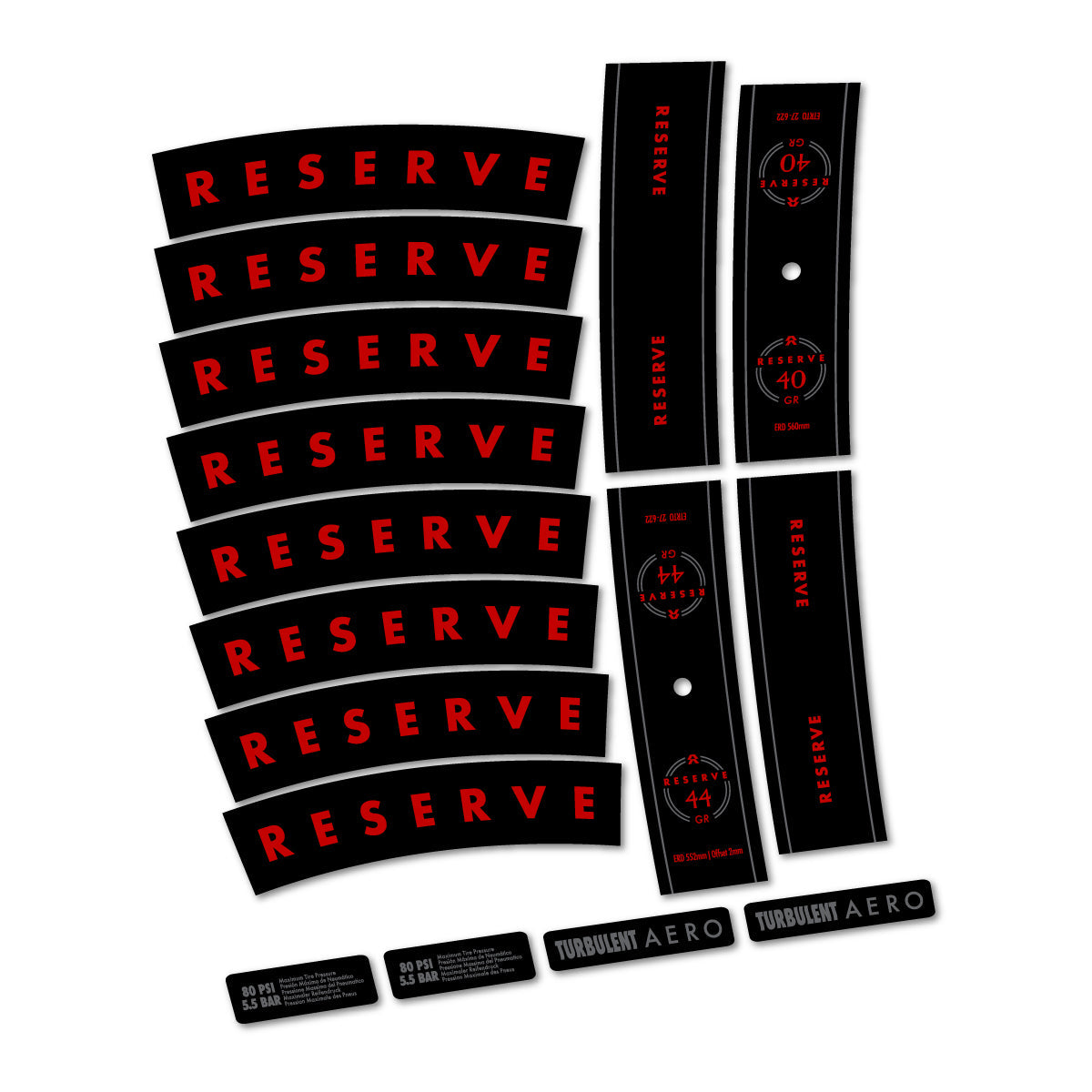 Medium Red decal for Reserve 40/44 GR 2024-2026 MTB wheel 29" – bike sticker vinyl