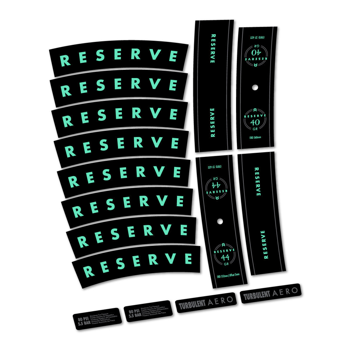 Mint decal for Reserve 40/44 GR 2024-2026 MTB wheel 29" – bike sticker vinyl